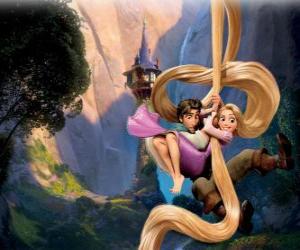 Puzzle Raiponc et Flynn et ses longs cheveux