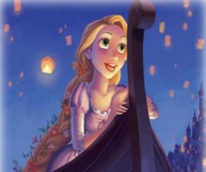 Puzzle Raiponce à rêvasser dans son prince charmant