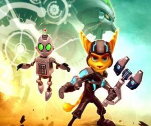 Puzzle Ratchet et robt Clank, principaux protagonistes de l'aventure des jeux vidéo Ratchet & Clank