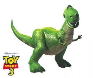 Puzzle Rex le dinosaure, l'une des stars de jouets de Toy Story