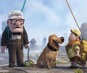 Puzzle Russell, Carl et Dug dans une de ses aventures