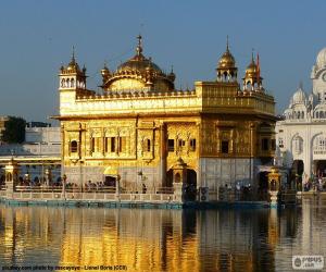 Puzzle Sahib Harmandir ou Temple d'Or, temple sikh d'Amritsar, en Inde