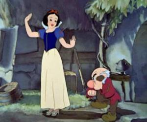 Puzzle Sept nains de Blanche-Neige de tir est d'aller travailler pour une mine de diamant