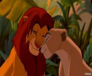Puzzle Simba et Nala amoreuxs