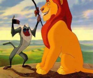 Puzzle Simba et Rafiki, le babouin conseiller