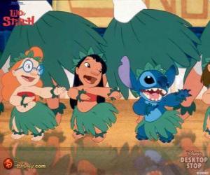 Puzzle Stitch danse avec Lilo et ses amies