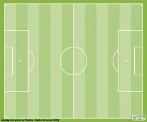 Puzzle Terrain de football. Terrain de jeu de football