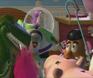 Puzzle Tous les jouets d'Andy voulez Woody Buzz au moins il se sent remplacé.
