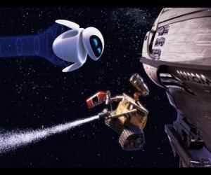 Puzzle Wall-E et Eve dans l'espace
