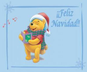 Puzzle Winnie l'Ourson chantant des chants de Noël