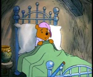 Puzzle Winnie l'Ourson paisiblement dans son lit