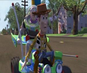 Puzzle Woody et Buzz, le contrôle de la chasse aux camions