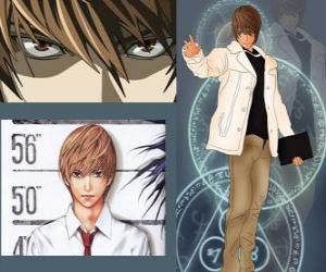 Puzzle de Light Yagami aussi appelé Kira, le protagoniste de l'anime Death Note casse-tête à imprimer Puzzle de Light Yagami aussi appelé Kira, le protagoniste de l'anime Death Note casse-tête à imprimer
