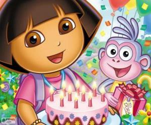 Puzzle De Dora L Exploratrice Faªte Son Anniversaire Casse Taªte A Imprimer