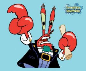 Puzzle Eugène H. Krabs, Capitaine Krabs est le propriétaire du restaurant où Bob l'Eponge et Carlo travail