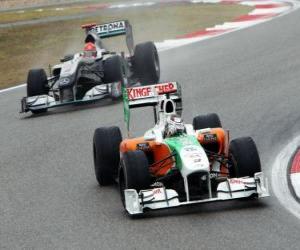 Puzzle Adrian Sutil - Force India - Shanghai 2010