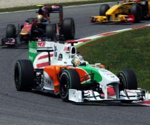 Puzzle Adrian Sutil - Force India - Barcelona 2010