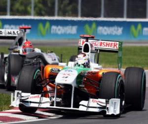Puzzle Adrian Sutil - Force India - Montréal 2010