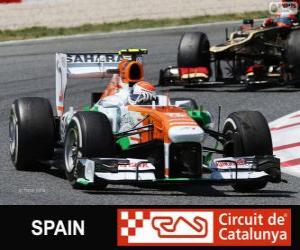 Puzzle Adrian Sutil - Force India - Circuit de Catalunya, Barcelone, 2013