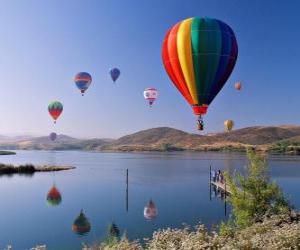 Puzzle Aérostat dans le paysage