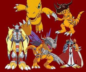 Puzzle Agumon est l'un des principaux Digimon. Agumon est un digimon très courageux et amusant