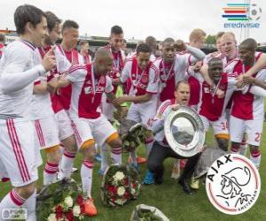 Puzzle Ajax Amsterdam, champion de la ligue de football néerlandais Eredivisie 2013-2014