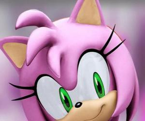 Puzzle Amy Rose est un hérisson rose avec des yeux verts, est follement amoureuse de Sonic