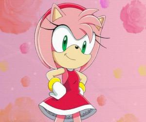 Puzzle Amy Rose, le femelle hérisson qui prétend être la petite amie de Sonic
