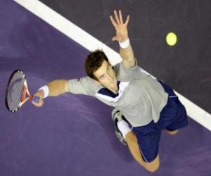 Puzzle Andy Murray disposant à frapper un service