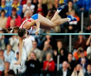 Puzzle Athlète fait un saut à la perche