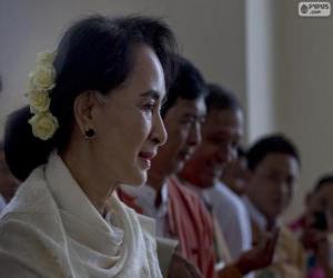 Puzzle Aung San Suu Kyi politique et activiste birman