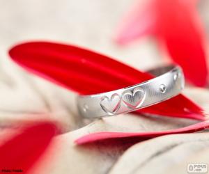 Puzzle Bague avec deux coeurs