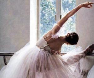 Puzzle Ballerina s'entraîner avec la barre