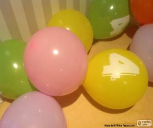 Puzzle Ballons avec un nombre