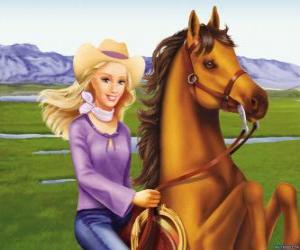 Puzzle Barbie avec un beau cheval