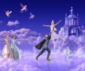 Puzzle Barbie danse avec le prince dans le film Pegasus