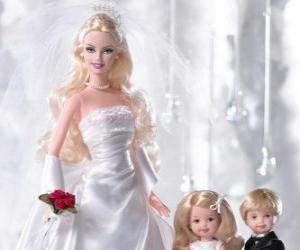 Puzzle Barbie est la mariée. Barbie avec la robe de mariée