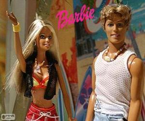 Puzzle Barbie et Ken en été