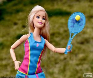 Puzzle Barbie jouer au tennis