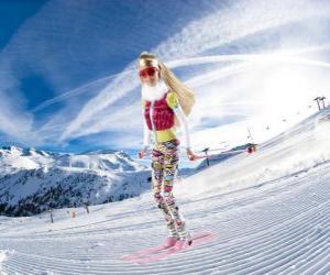 Puzzle Barbie ski