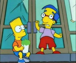 Puzzle Bart Simpson et Milhouse Van Houten, deux grands amis