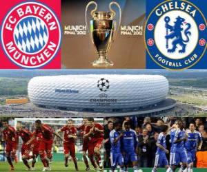 Puzzle Bayern Munich vs Chelsea FC. Finale UEFA Champions League 2011-2012. Allianz Arena, Munich, Allemagne