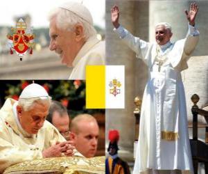 Puzzle Benoît XVI, Joseph Ratzinger est le Pape Alois 265 e de l'Eglise catholique.