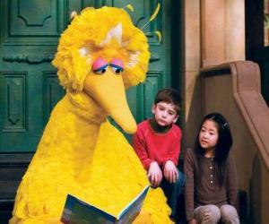 Puzzle Big Bird ou lire un livre de contes