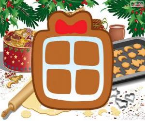 Puzzle Biscuit avec la forme d'un cadeau de Noël