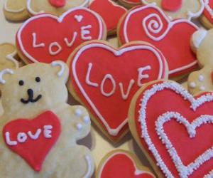 Puzzle Biscuits pour célébrer le jour de Saint Valentin