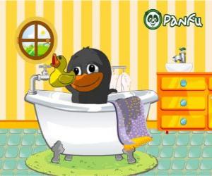 Puzzle Bolly noir dans le bain, animaux Panfu