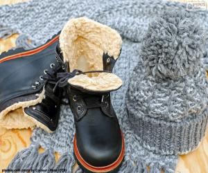 Puzzle Bottes d’hiver noir