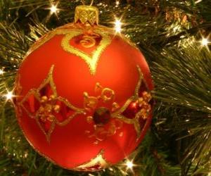 Puzzle Boule de Noël décorée avec des motifs géométriques