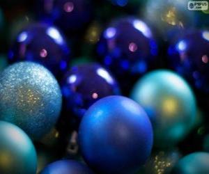 Puzzle Boules de Noël bleus